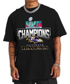 T Shirt Men SPB09 Baltimore Ravens Super Bowl LVII 2022 2023 Champions T Shirt