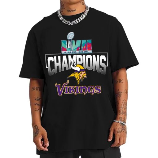 T Shirt Men SPB15 Minnesota Vikings Super Bowl LVII 2022 2023 Champions T Shirt