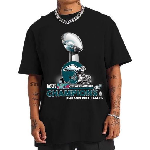 T Shirt Men SPB20 Philadelphia Eagles Champions NFL Cup And Helmet Sweatshirt