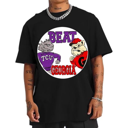 T Shirt Men TCU Beat Georgia Mascot CFP T Shirt