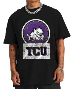 T Shirt Men TCU Horned Frogs Vintage Basic Boyfriend T Shirt