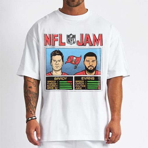 T Shirt Men Tom Brady Mike Evans Tampa Bay Buccaneers NFL Jam T Shirt