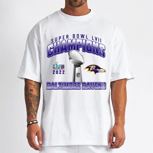 T Shirt Men W SPB33 Baltimore Ravens Champions Super Bowl LVII Arizona 12th February 2023