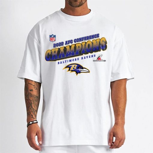 T Shirt MenW AFC21 Baltimore Ravens Team 2022 AFC Conference Champions T Shirt
