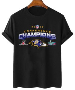 T Shirt Women 2 AFC11 Baltimore Ravens NFL AFC Champions LVII 2022 Crewneck Sweatshirt