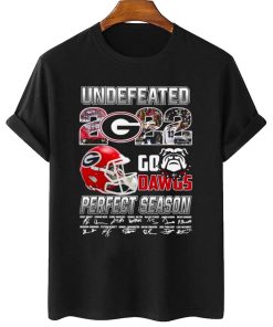 T Shirt Women 2 Georgia Bulldogs 2022 Go Dawgs Perfect Season Signature T Shirt