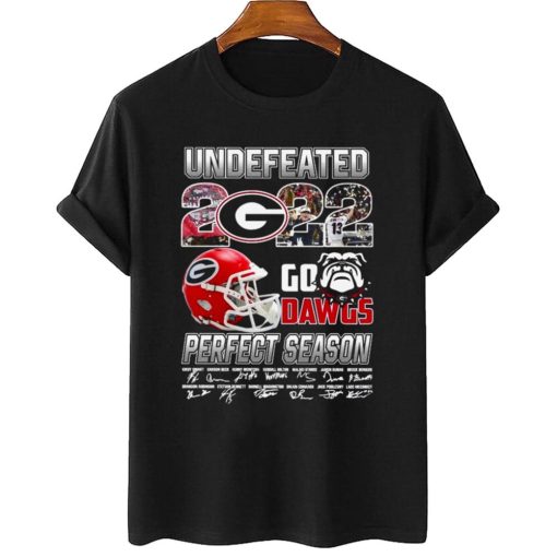 T Shirt Women 2 Georgia Bulldogs 2022 Go Dawgs Perfect Season Signature T Shirt