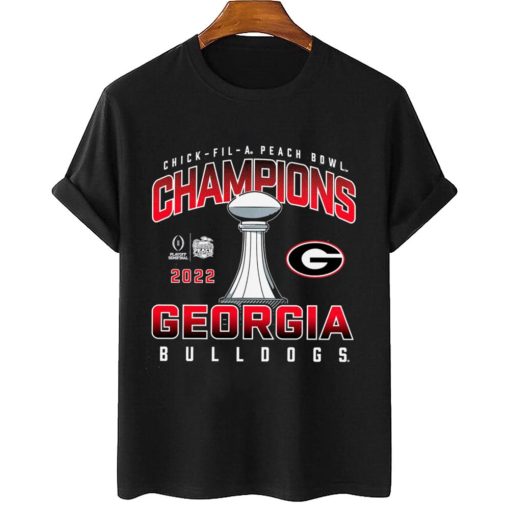 T Shirt Women 2 Georgia Bulldogs College Football Playoff 2022 Peach Bowl Champions T Shirt