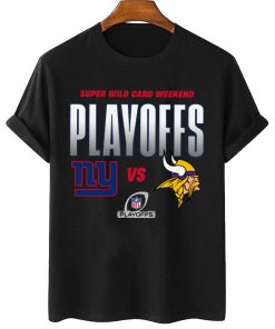 T Shirt Women 2 New York Giants vs Minnesota Vikings Playoffs NFL Super Wild Card Weekend T Shirt