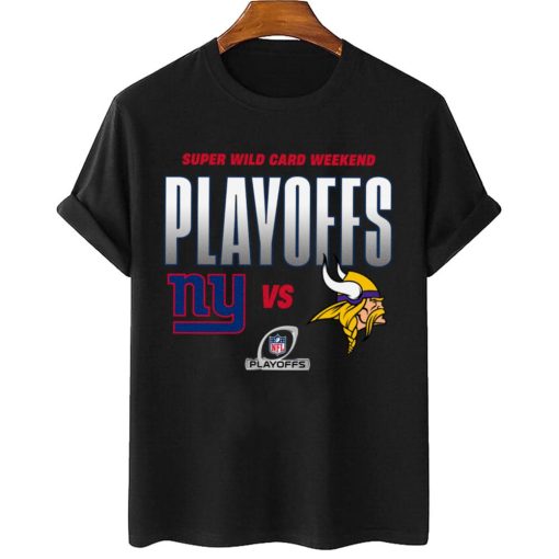 T Shirt Women 2 New York Giants vs Minnesota Vikings Playoffs NFL Super Wild Card Weekend T Shirt