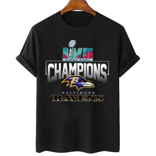 T Shirt Women 2 SPB09 Baltimore Ravens Super Bowl LVII 2022 2023 Champions T Shirt