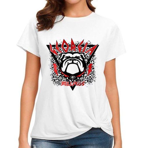 T Shirt Women Georgia Bulldogs Vintage Rock Metal Style T Shirt