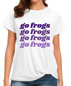 T Shirt Women Go Frogs Go Frogs Retro Repeat Text T Shirt