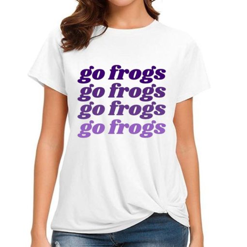 T Shirt Women Go Frogs Go Frogs Retro Repeat Text T Shirt