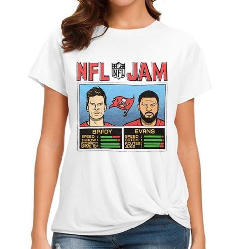 T Shirt Women Tom Brady Mike Evans Tampa Bay Buccaneers NFL Jam T Shirt