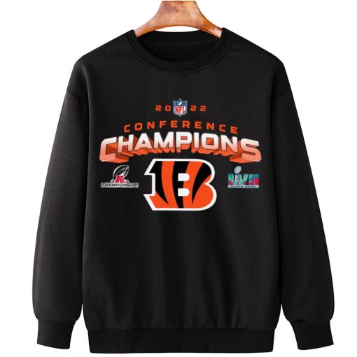 T Sweatshirt Hanging AFC13 Cincinnati Bengals NFL AFC Champions LVII 2022 Crewneck Sweatshirt