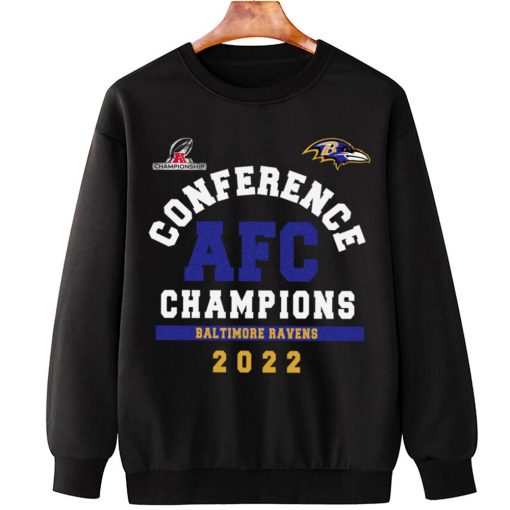 T Sweatshirt Hanging AFC16 Baltimore Ravens Conference AFC Champions 2022 Sweatshirt