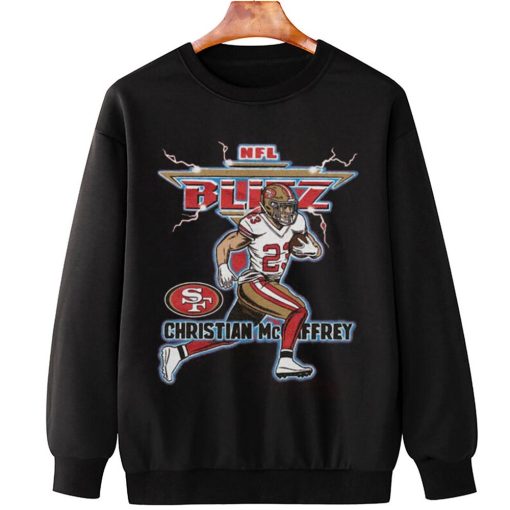 T Sweatshirt Hanging Christian McCaffrey San Francisco 49ers NFL Blitz T Shirt