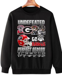 T Sweatshirt Hanging Georgia Bulldogs 2022 Go Dawgs Perfect Season Signature T Shirt
