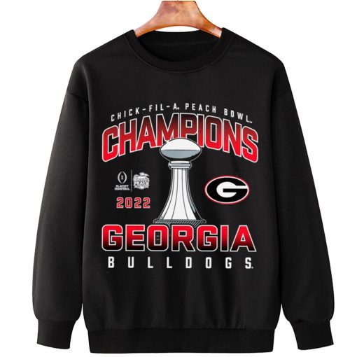 T Sweatshirt Hanging Georgia Bulldogs College Football Playoff 2022 Peach Bowl Champions T Shirt