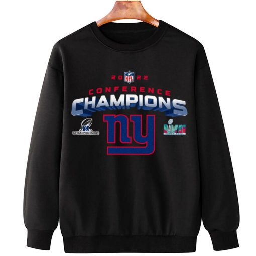 T Sweatshirt Hanging NFC21 New York Giants NFL AFC Champions LVII 2022 Crewneck Sweatshirt