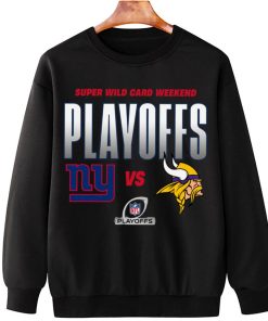 T Sweatshirt Hanging New York Giants vs Minnesota Vikings Playoffs NFL Super Wild Card Weekend T Shirt