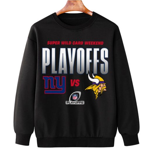 T Sweatshirt Hanging New York Giants vs Minnesota Vikings Playoffs NFL Super Wild Card Weekend T Shirt