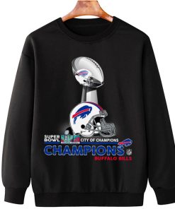 T Sweatshirt Hanging SPB06 Buffalo Bills Champions NFL Cup And Helmet Sweatshirt