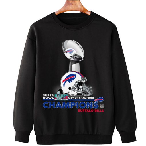 T Sweatshirt Hanging SPB06 Buffalo Bills Champions NFL Cup And Helmet Sweatshirt