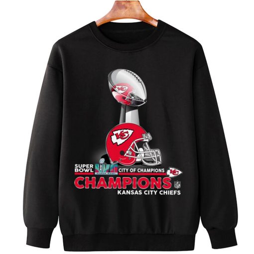 T Sweatshirt Hanging SPB16 Kansas City Chiefs Champions NFL Cup And Helmet Sweatshirt