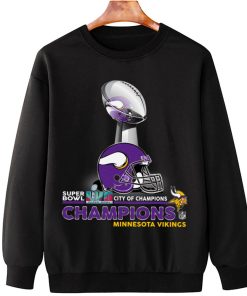 T Sweatshirt Hanging SPB18 Minnesota Vikings Champions NFL Cup And Helmet Sweatshirt