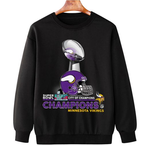 T Sweatshirt Hanging SPB18 Minnesota Vikings Champions NFL Cup And Helmet Sweatshirt