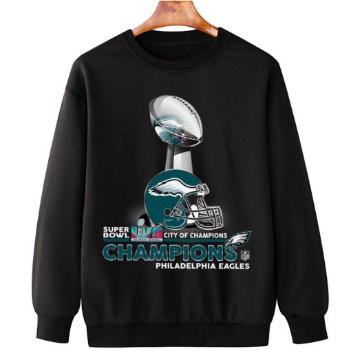 T Sweatshirt Hanging SPB20 Philadelphia Eagles Champions NFL Cup And Helmet Sweatshirt