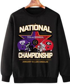 T Sweatshirt Hanging TCU Horned Frogs vs Georgia Bulldogs Playoff National Championship T Shirt