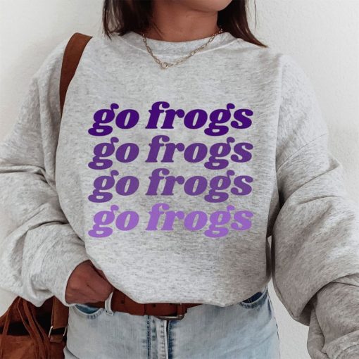 T Sweatshirt Women 1 Go Frogs Go Frogs Retro Repeat Text T Shirt