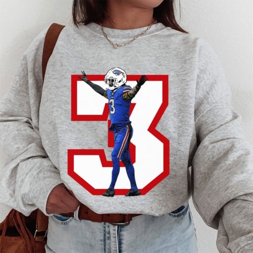 T Sweatshirt Women 1 Number 3 Jersey Damar Hamlin True Royal T Shirt