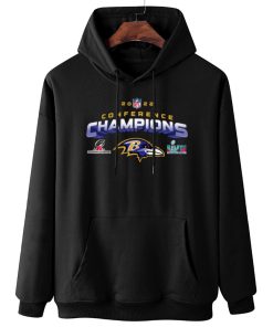 W Hoodie Hanging AFC11 Baltimore Ravens NFL AFC Champions LVII 2022 Crewneck Sweatshirt