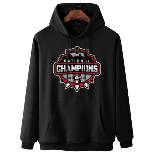 W Hoodie Hanging Georgia Bulldogs Branded College Football Playoff 2023 National Champions T Shirt