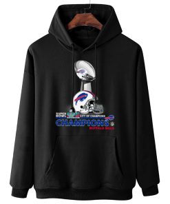 W Hoodie Hanging SPB06 Buffalo Bills Champions NFL Cup And Helmet Sweatshirt
