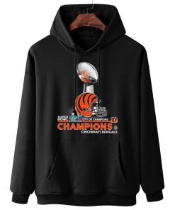 W Hoodie Hanging SPB07 Cincinnati Bengals Champions NFL Cup And Helmet Sweatshirt