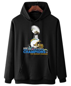 W Hoodie Hanging SPB17 Los Angeles Chargers Champions NFL Cup And Helmet Sweatshirt