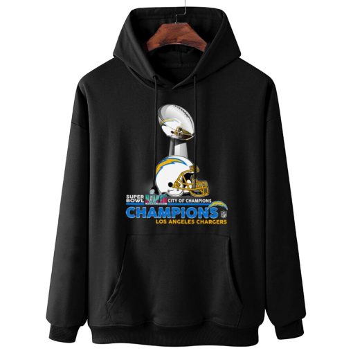 W Hoodie Hanging SPB17 Los Angeles Chargers Champions NFL Cup And Helmet Sweatshirt
