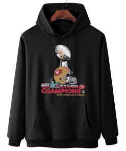 W Hoodie Hanging SPB21 San Francisco 49ers Champions NFL Cup And Helmet Sweatshirt